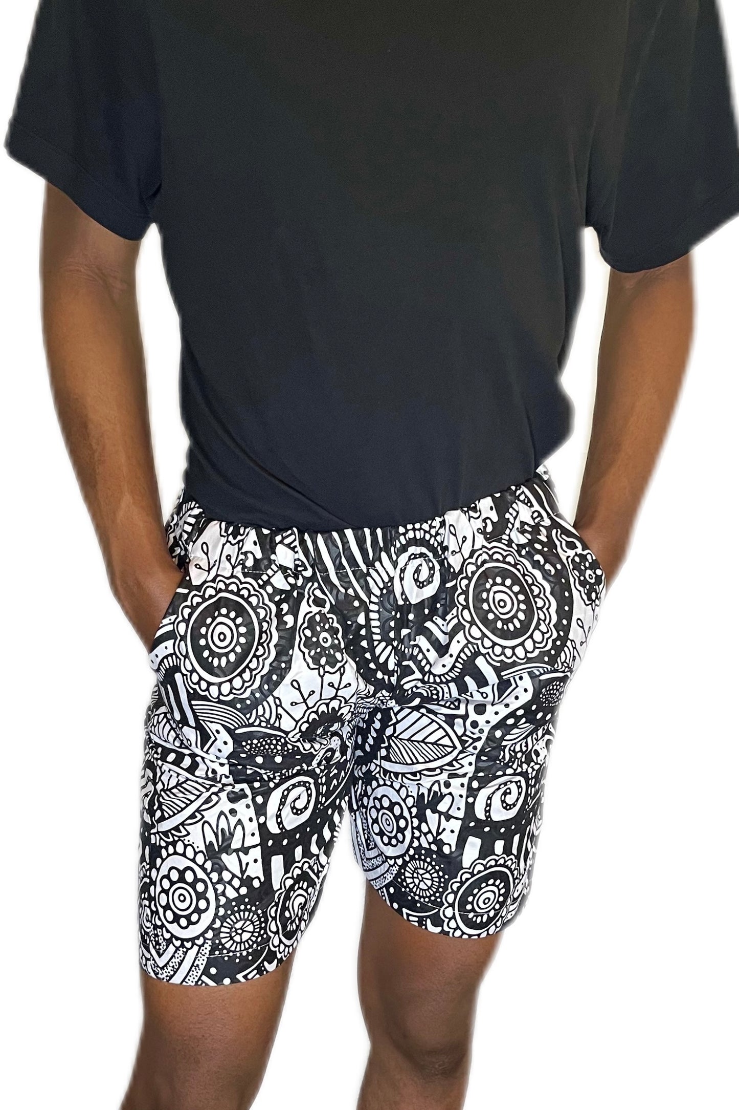 Short en wax fleuri